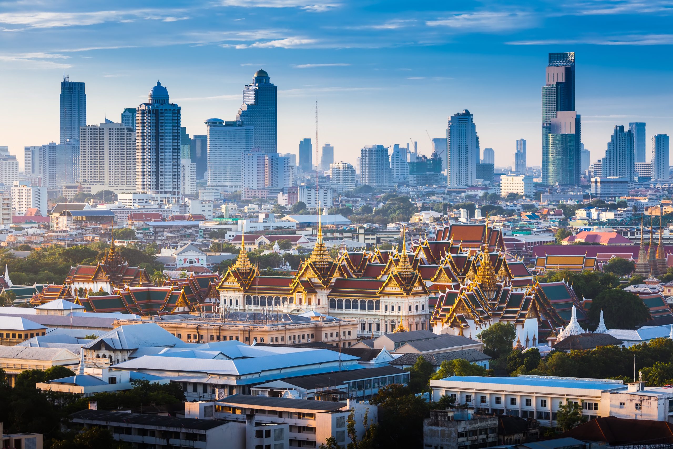 Wat Arun temple lit up at night in Bangkok 