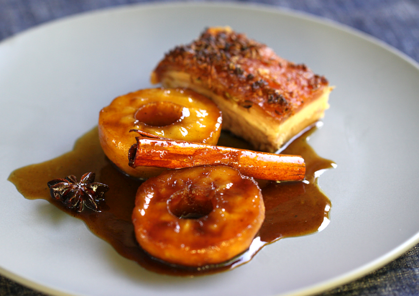 Pork Belly with Caramelized Apples